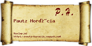 Pautz Horácia névjegykártya